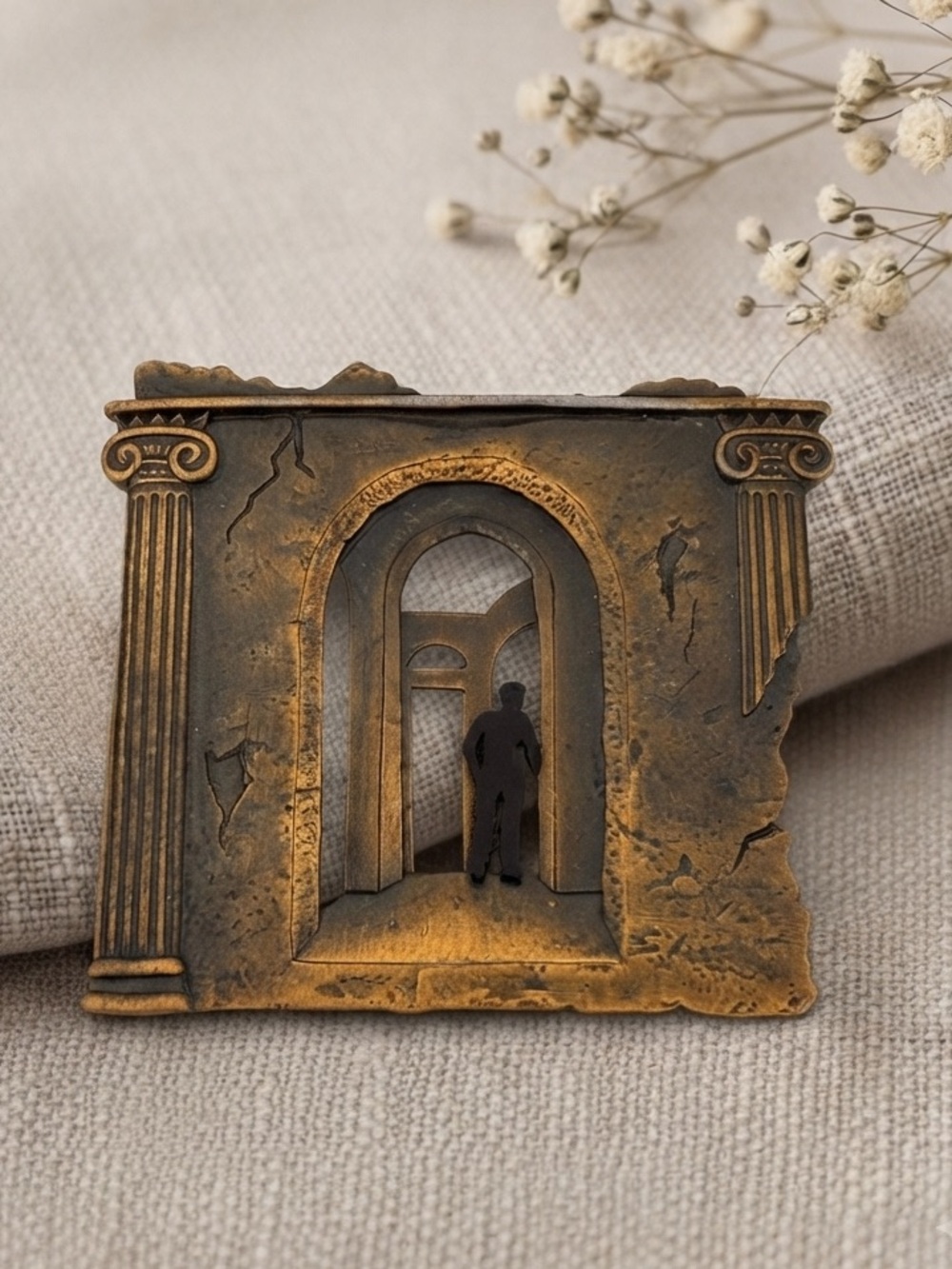 Vintage JJ 1988 Man in Archway Brooch